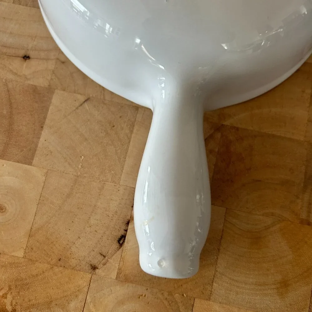 Emile Henry France White Fondue Pot
